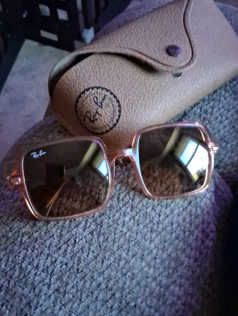 Ray-Ban Women’s Gold Frame Sunglasses with Brown Lenses